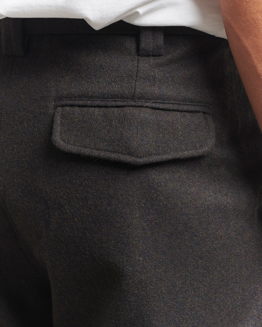 A.P.C. Renato Wool Flannel Trousers Dark Brown