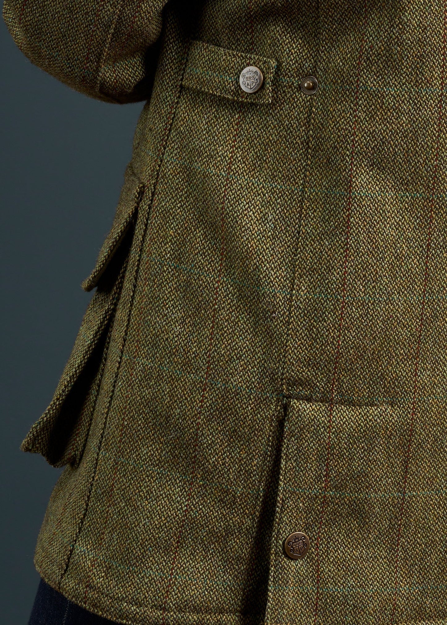 Rutland Ladies Tweed Waterproof Shooting Coat In Hemp
