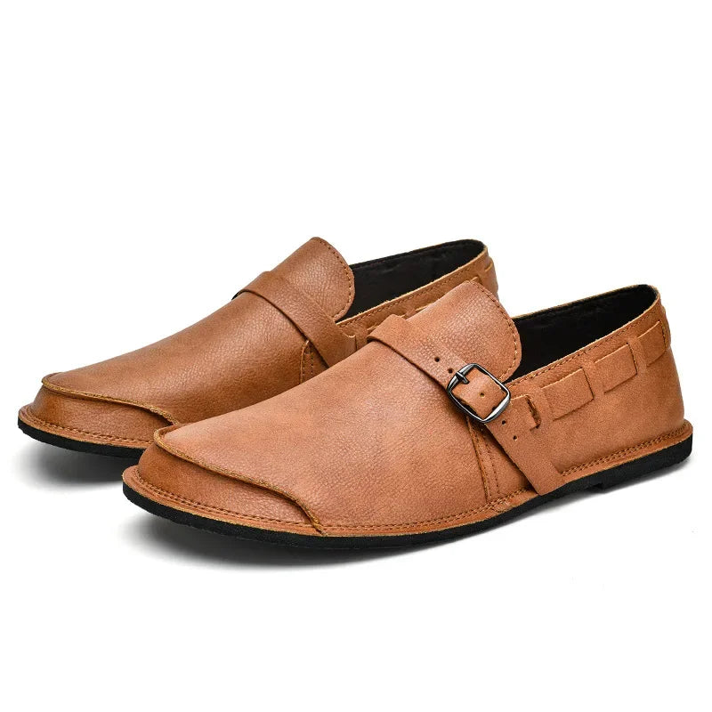 Leder-Loafer mit Schnalle