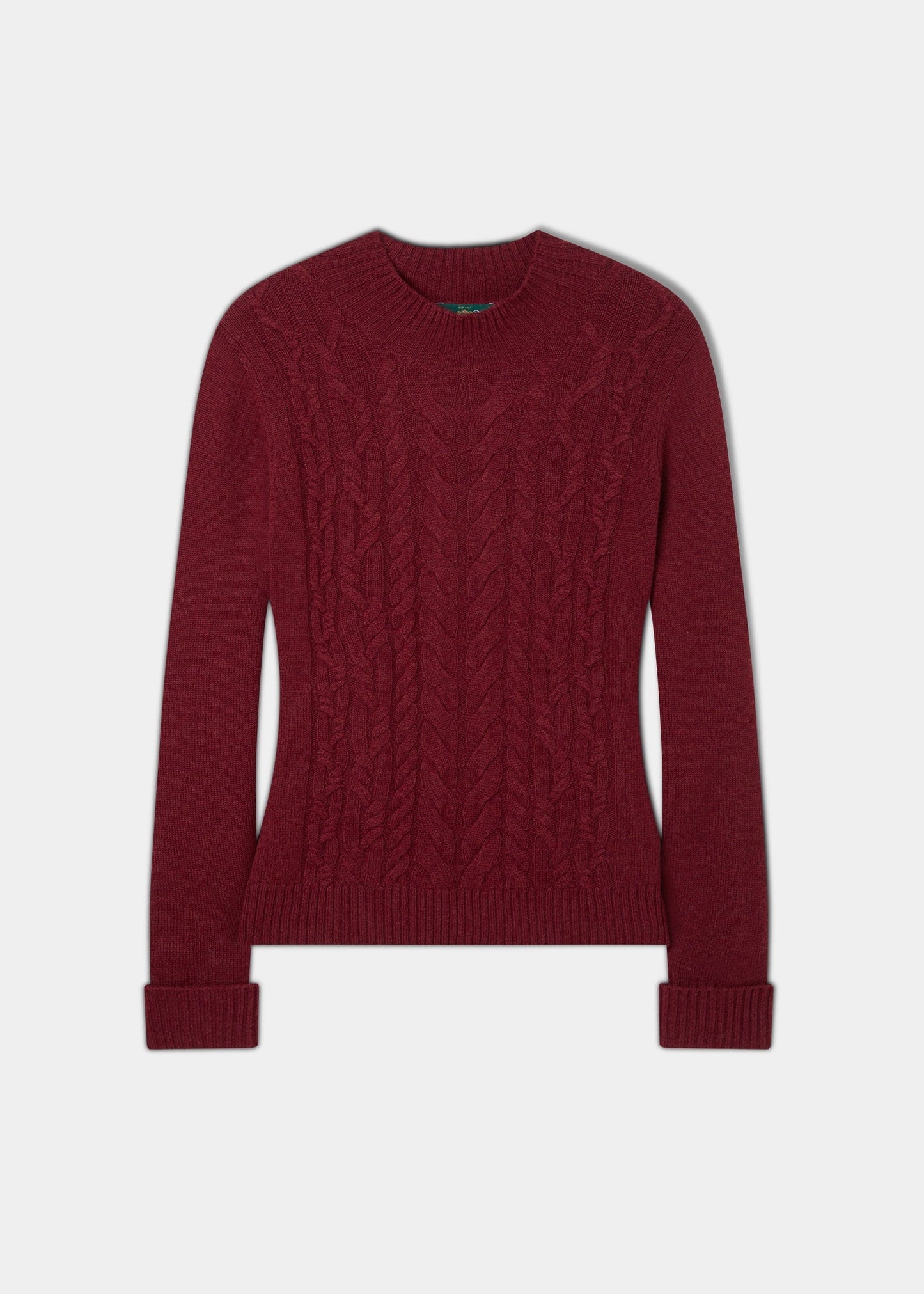 Sienna Ladies Cable Knit Roll Neck In Berry
