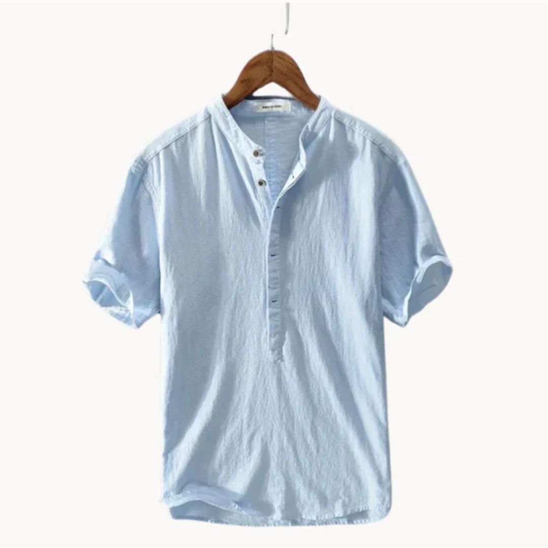 Men’s Mandarin Collar Shirt – Light, Soft and Breathable