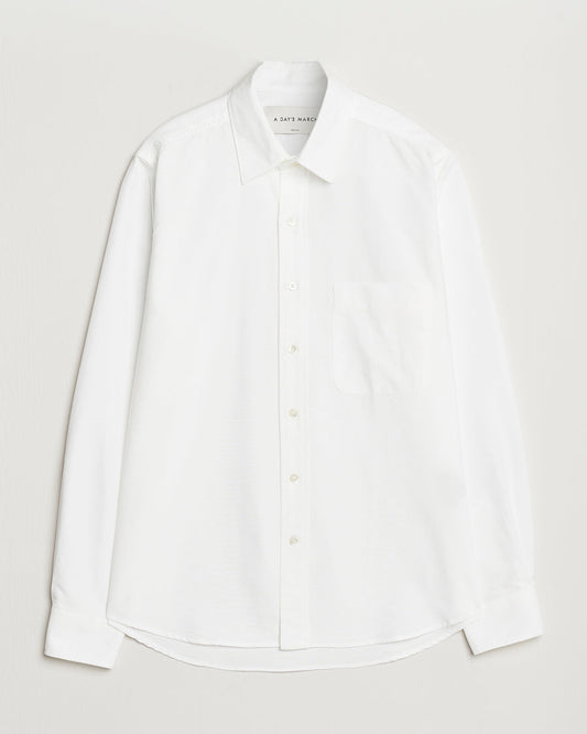 A Day's March Mason Dyed Oxford Shirt White