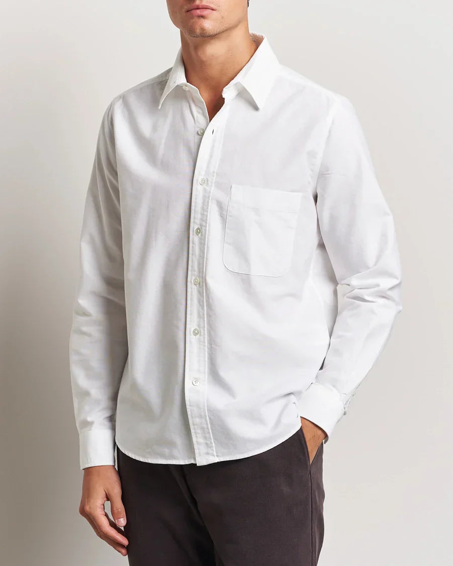 A Day's March Mason Dyed Oxford Shirt White