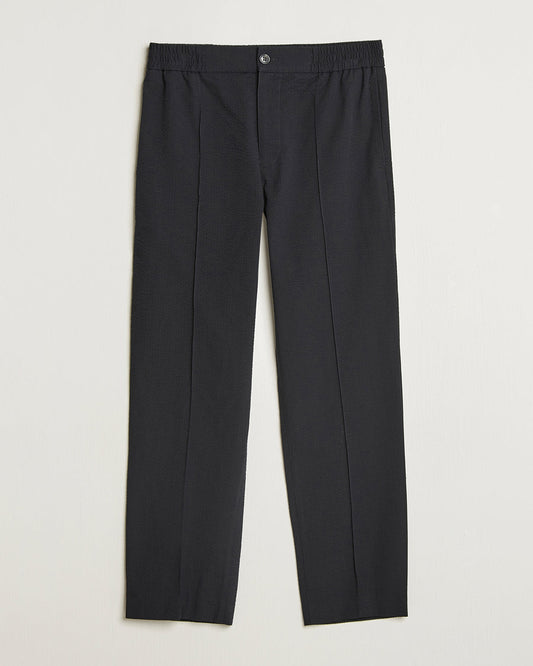A.P.C. Joaquin Seersucker Drawstring Trousers Black