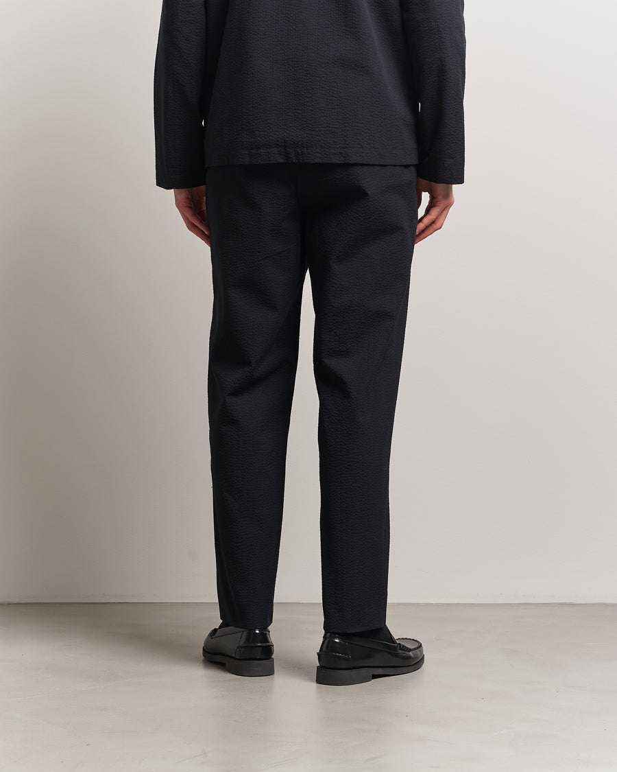 A.P.C. Joaquin Seersucker Drawstring Trousers Black