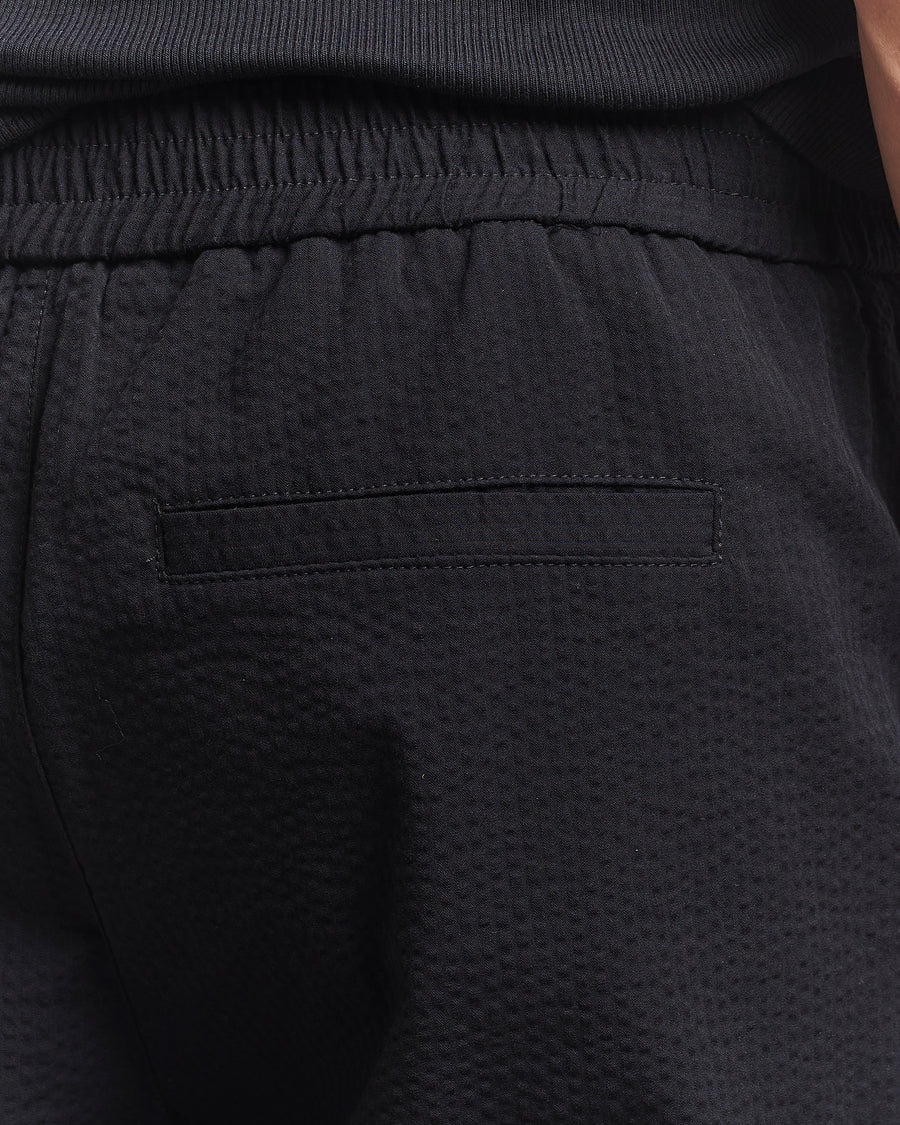 A.P.C. Joaquin Seersucker Drawstring Trousers Black