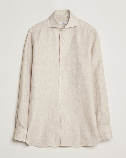 100Hands Cut Away Linen Shirt Oatmeal