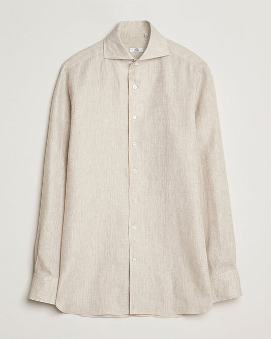 100Hands Cut Away Linen Shirt Oatmeal
