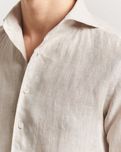 100Hands Cut Away Linen Shirt Oatmeal