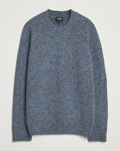 A.P.C. Harris Wool Knitted Sweater Blue Grey