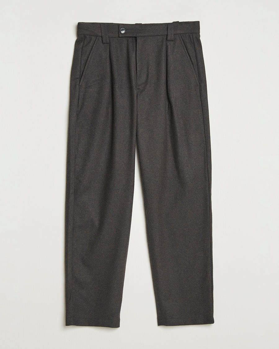 A.P.C. Renato Wool Flannel Trousers Dark Brown