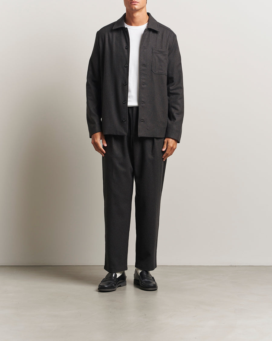 A.P.C. Renato Wool Flannel Trousers Dark Brown