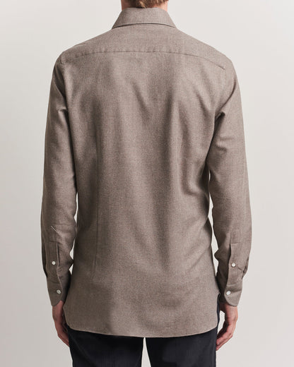 Herringbone Flannel Cut Away Shirt Caramel