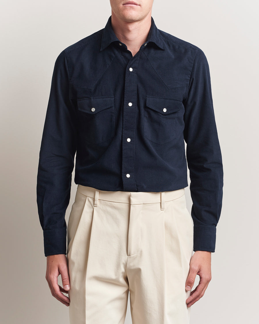 Western Cord Shirt Navy