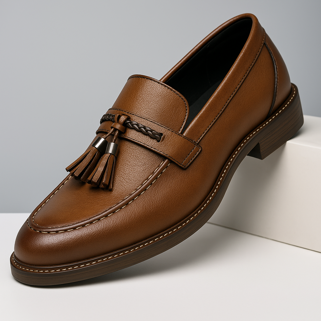 Loafers aus Leder mit Quasten