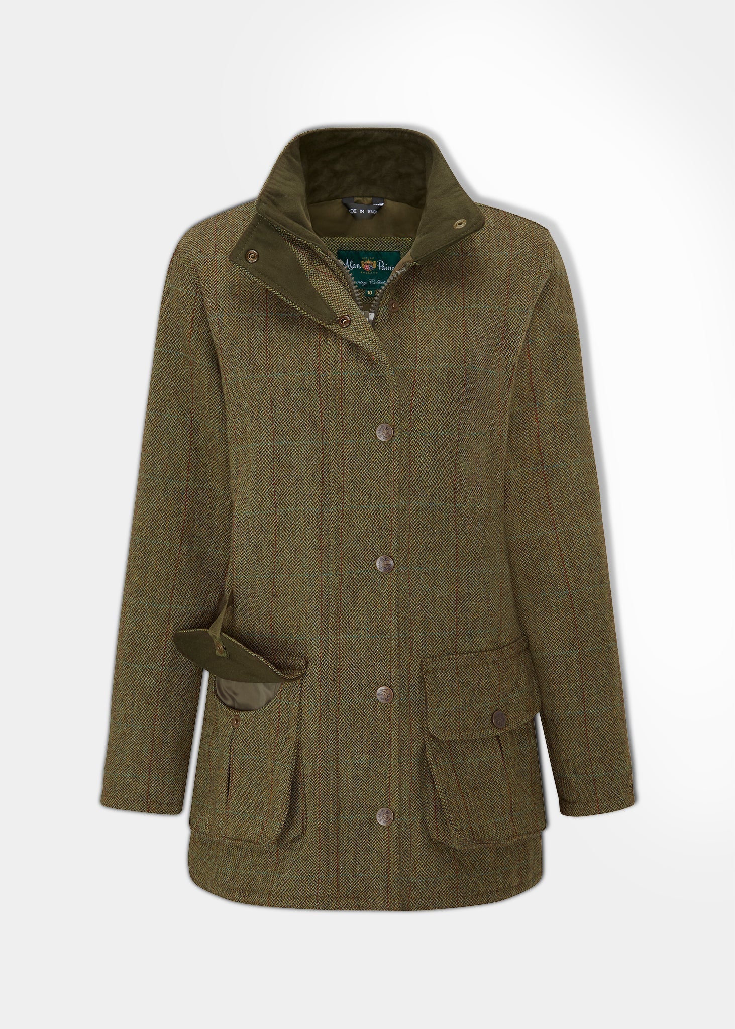 Rutland Ladies Tweed Waterproof Shooting Coat In Hemp