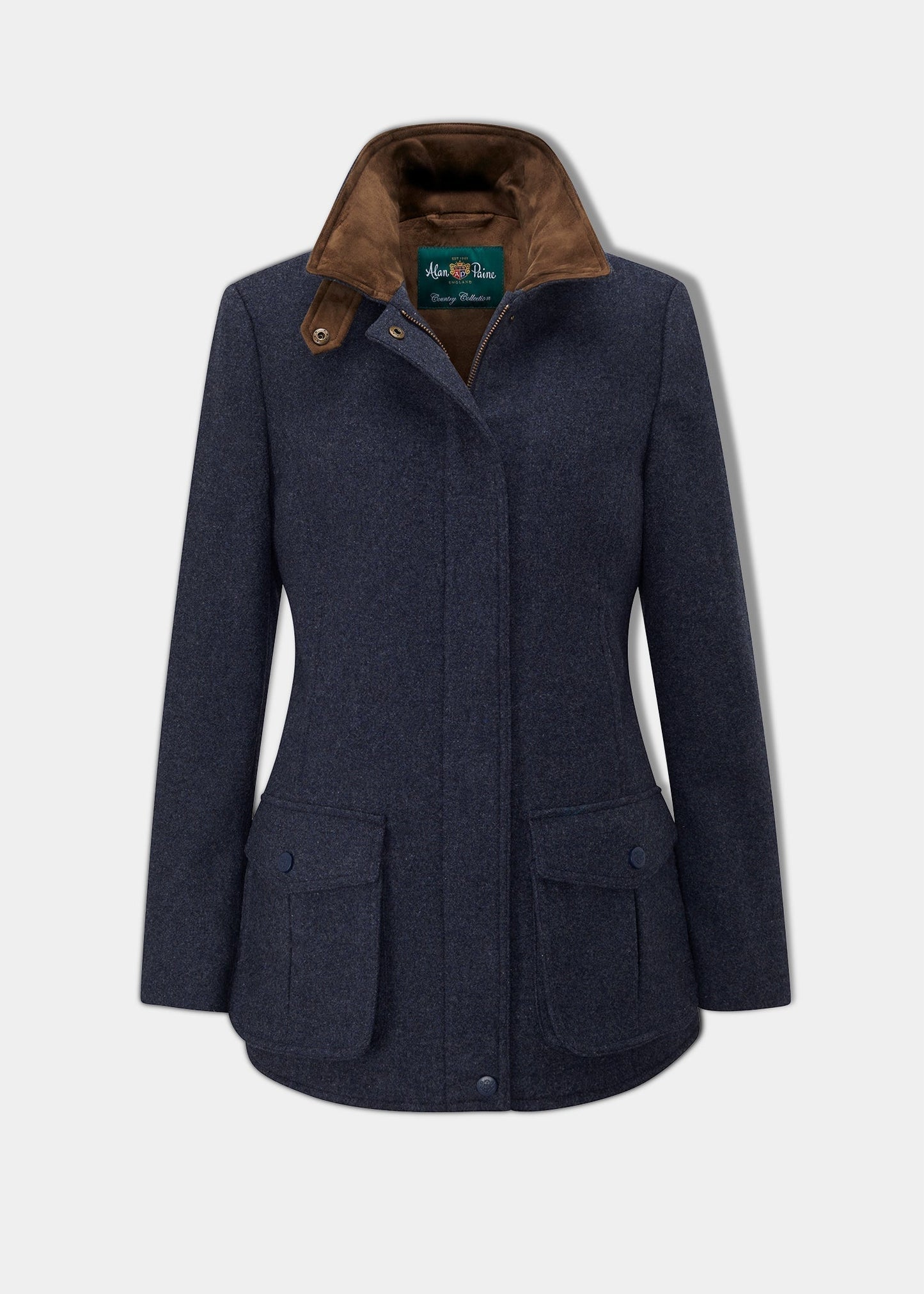 Surrey Ladies Tweed Coat In Blue - Regular Fit
