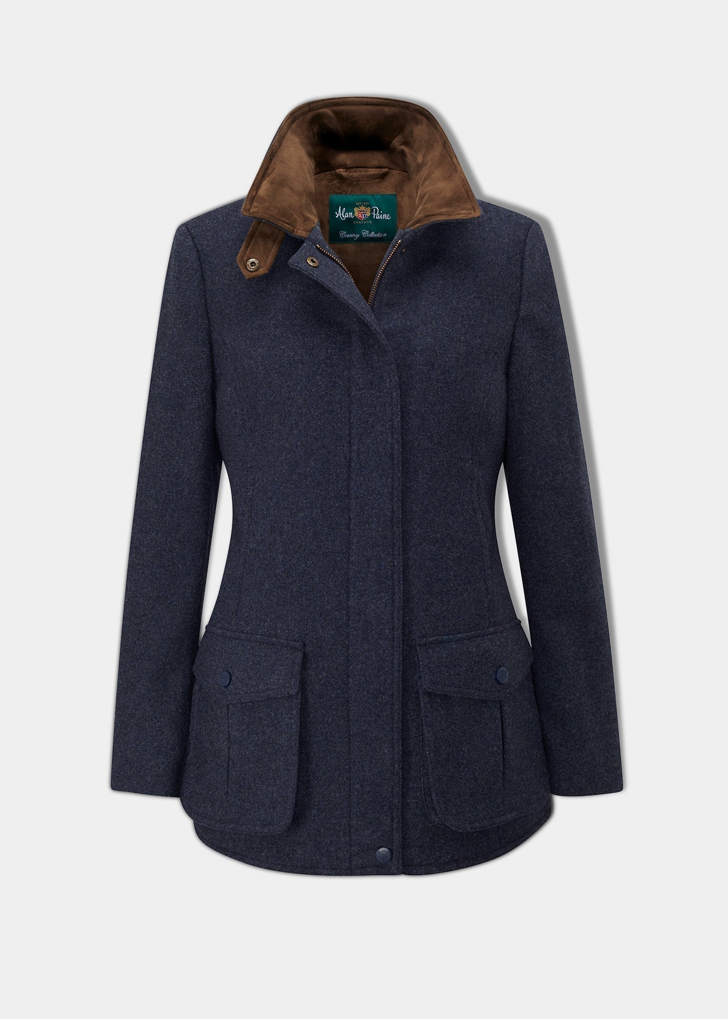 Surrey Ladies Tweed Coat In Blue - Regular Fit