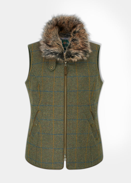 Surrey Ladies Tweed Gilet In Seabrook