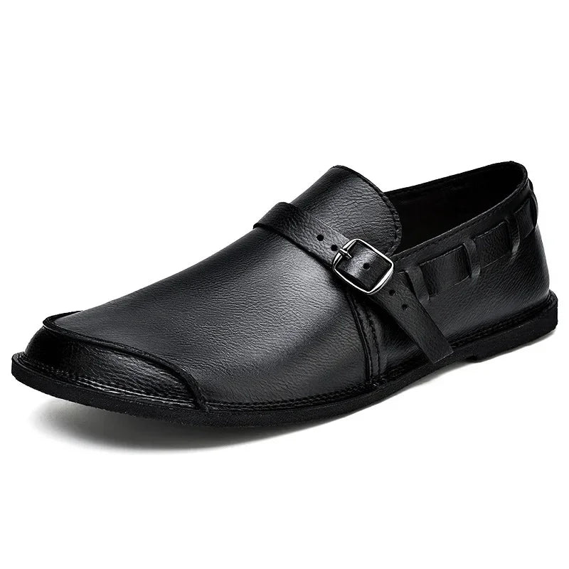 Leder-Loafer mit Schnalle