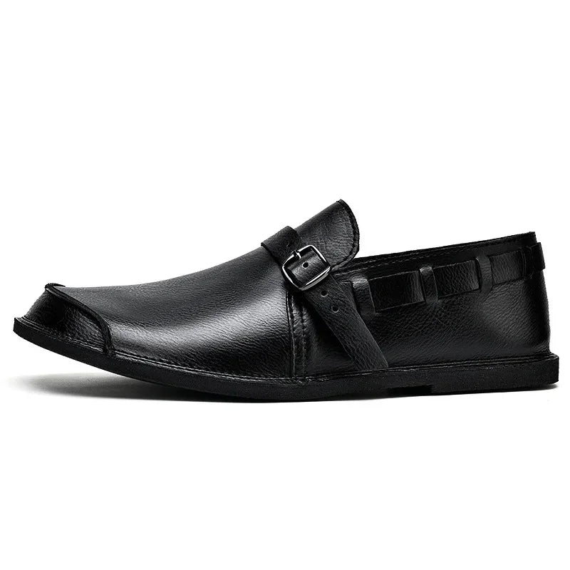 Leder-Loafer mit Schnalle