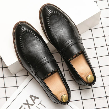 Leder-Dress Loafers