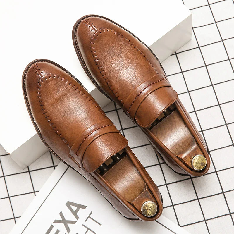Leder-Dress Loafers