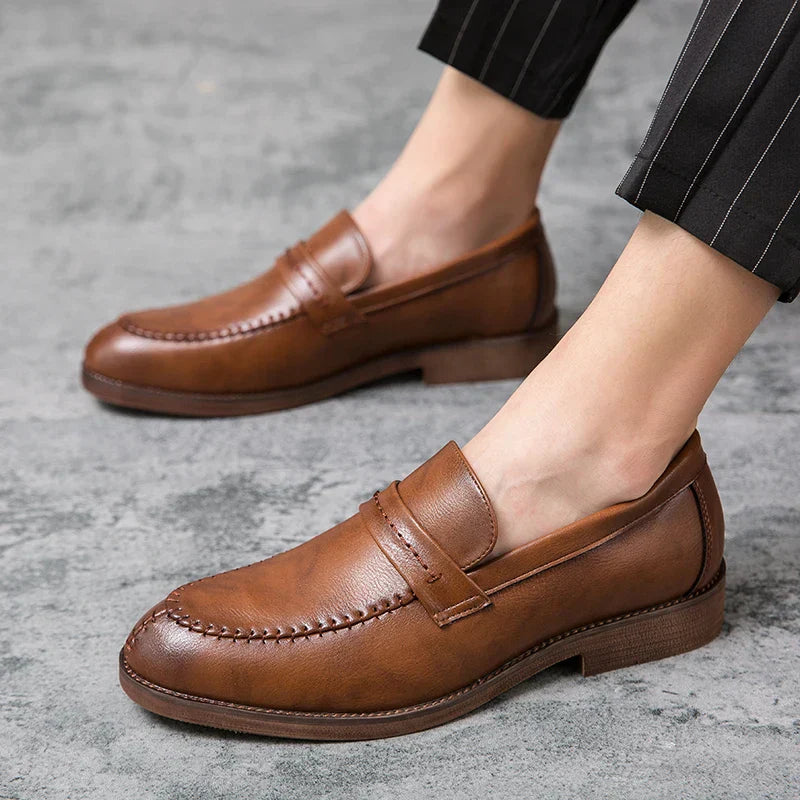 Leder-Dress Loafers