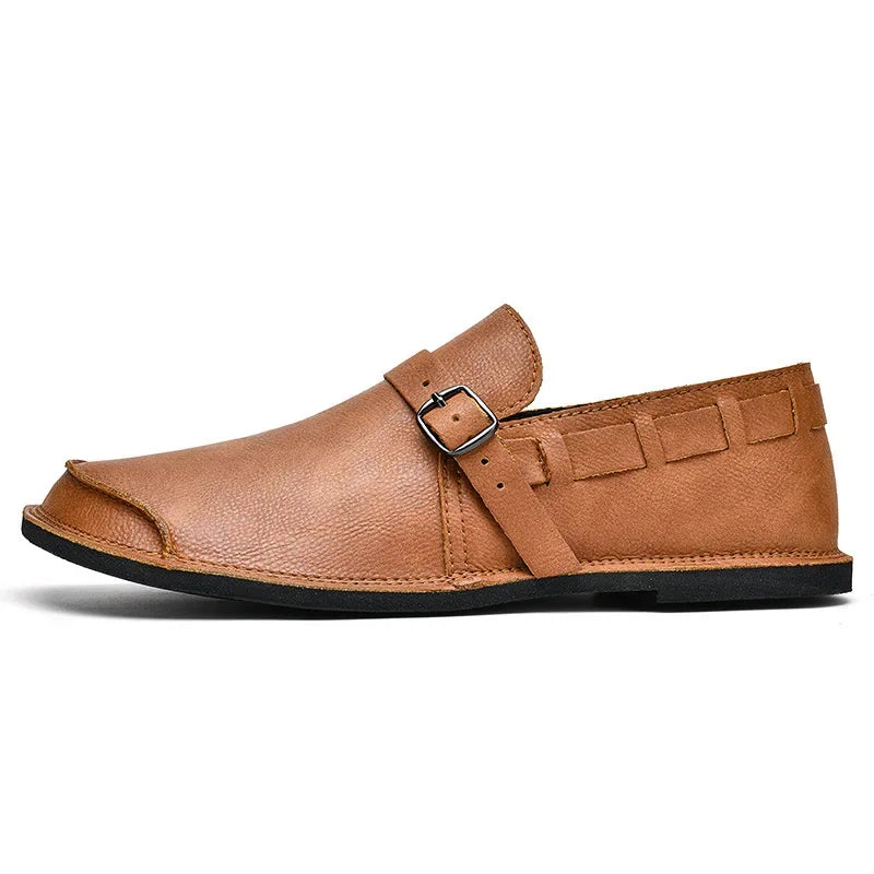 Leder-Loafer mit Schnalle