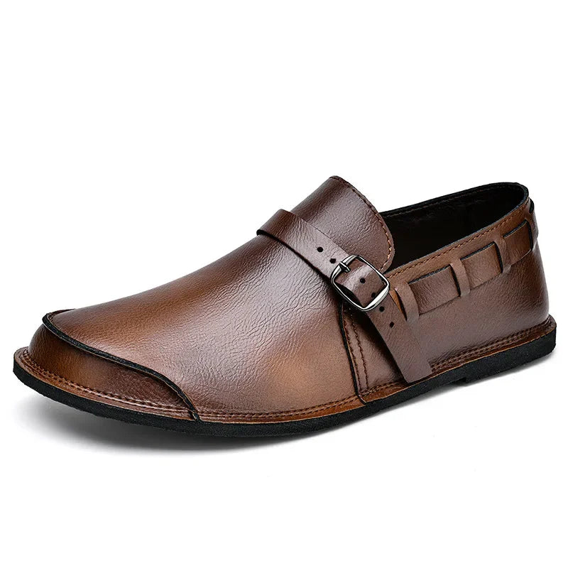 Leder-Loafer mit Schnalle