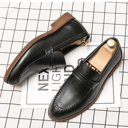 Leder-Dress Loafers