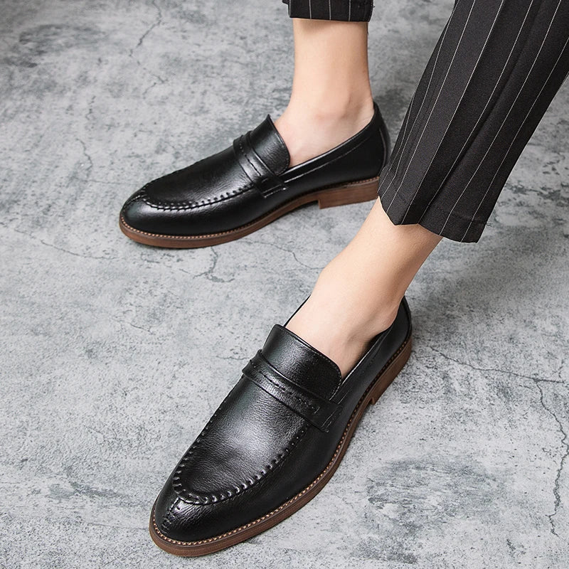 Leder-Dress Loafers